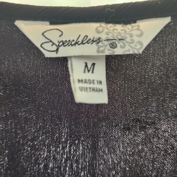 Women's Speechless Dolman Style Top, Flutter Sleeves, M, Black with Embroidery - Picture 6 of 10